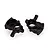 Two black plastic RGT steering hub carriers (C-hubs) for RC vehicles, shown from different angles on a white background.