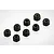 A set of eight black RGT 2.5mm aluminium nyloc nuts arranged on a white background.
