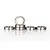 A set of five silver metal ball bearings arranged on a white reflective surface.