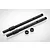 Two black metal gear shafts and two small metal spacers on a white background.