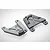 Two black anodized aluminium RC shock tower plates with mounting holes, shown from an angled perspective on a white background.