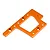 An orange anodized aluminium centre gearbox plate for an HPI Trophy Truggy, shown against a plain white background.