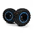 BlackZon 1.9" MT Tyres on Black/Blue Dish Rims - Glued Wheels 2Pcs 540182