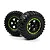 BlackZon 1.9" Desert Tyres on Black/Green Spoked Rims - Glued Wheels 2Pcs 540183