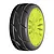 GRP 3.1" GT-Y03 Revo XM7 Medium/Hard Compound Tyres on Yellow Spoke Flex Rims - Glued Wheels 2Pcs GTY03-XM7