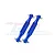 Two blue anodized aluminium RC driveshafts with knurled shafts and metal cross pins, displayed against a white background with a GPM logo watermark.
