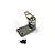 A gunmetal grey aluminium servo saver arm with a brass-coloured top plate and two small black screws on a white background.