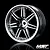 A single silver chrome-finished RC car rim with a multi-spoke design against a black background.
