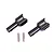 Two black hardened steel Traxxas centre differential outdrives with two small metal pins on a white background.