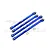 Four blue anodized aluminium RC chassis linkages from GPM Racing, featuring metal pivot balls and engraved 7075 markings.