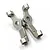 A pair of gunmetal aluminium RC car C-hubs by Yeah Racing, marked with L and R for left and right orientation.