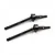 Two Yeah Racing spring steel front CVD driveshafts for RC cars, featuring a dark metallic finish and laser-etched branding.
