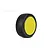 A single Jetko Lesnar 1/8 scale RC buggy tyre mounted on a bright yellow dish rim, shown against a white background.