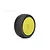 A single Jetko 1/8 scale Red Devil buggy tyre mounted on a bright yellow dish rim against a white background.