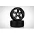 Two Jetko 1/8 scale RC buggy wheels with black Claw rims and Hot Dot tread pattern tyres stacked on a white background.