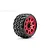 A single Jetko 3.6 inch Rockform SGT belted RC tyre mounted on a red metal Claw rim against a white background.