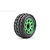 Jetko 3.6" Tomahawk MT Medium Soft Belted Tyres on Metal Green Claw Rims - Glued Wheels 2Pcs JKO1801CGMSGBB1