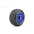 Jetko 3.6" Tomahawk MT Medium Soft Belted Tyres on Metal Blue Claw Rims - Glued Wheels 2Pcs JKO1801CLMSGBB1