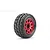 Jetko 3.6" Tomahawk MT Medium Soft Belted Tyres on Metal Red Claw Rims - Glued Wheels 2Pcs JKO1801CRMSGBB1