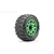 Jetko 3.6" King Cobra MT Medium Soft Belted Tyres on Metal Green Claw Rims - Glued Wheels 2Pcs JKO1802CGMSGBB1