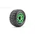 Jetko 3.6" Rockform MT Medium Soft Belted Tyres on Metal Green Claw Rims - Glued Wheels 2Pcs JKO1803CGMSGBB1
