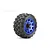 A single Jetko 2.8 inch King Cobra ST tyre mounted on a blue metallic Claw rim, isolated on a white background.
