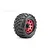 A single Jetko 2.8 inch King Cobra MT monster truck tire mounted on a red metallic multi-spoke wheel against a white background.