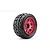 Jetko 5.3" Tomahawk XMT Medium Soft Belted Tyres on Metal Red Claw Rims - Glued Wheels 2Pcs JKO5801CRMSGBB1