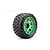Jetko 5.3" King Cobra XMT Medium Soft Belted Tyres on Metal Green Claw Rims - Glued Wheels 2Pcs JKO5802CGMSGBB2