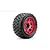 Jetko 5.3" King Cobra XMT Medium Soft Belted Tyres on Metal Red Claw Rims - Glued Wheels 2Pcs JKO5802CRMSGBB1