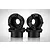 Two black plastic 17mm wheel connectors for RC cars, shown from a side and front angle against a white background.