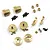 Yeah Racing Brass Hubs, Wheel Hexes & Diff Cover Upgrade Set TR4M-S01GD