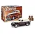 A Revell 1/24 scale 1939 Chevy Sedan Delivery plastic model kit box and the assembled model car with miniature wooden barrels.