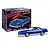 A Revell 1/24 scale 1985 Chevy Camaro Z28 plastic model kit box next to a fully assembled and painted blue model car.