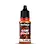 A bottle of Vallejo Game Color Orange Fire acrylic paint, SKU 72.008, featuring a black dropper cap and orange label with a fantasy character illustration.