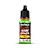 A bottle of Vallejo Game Color Fluorescent Green acrylic paint, 18ml, featuring a black dropper cap and a label with the product name and SKU 72.104.