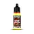 A 18ml bottle of Vallejo Game Color Wash Yellow acrylic paint, featuring a black dropper cap and a label with the product name and SKU 73.208.