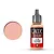 A 17ml bottle of Vallejo Game Color Rosy Flesh acrylic paint with a matching colour swatch circle to the left.