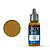 A 17ml bottle of Vallejo Game Ink Sepia acrylic paint next to a circular swatch of the sepia brown colour.