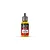 A 17ml bottle of Vallejo Game Color Polished Gold acrylic paint with a grey dropper cap against a white background.