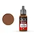 A 17ml bottle of Vallejo Game Color Brassy Brass acrylic paint with a color swatch circle to the left.