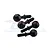 Four black carbon steel pivot balls for RC cars arranged on a white background with a GPM Racing logo watermark.