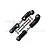 Two black GPM Racing adjustable steering links with silver metal hardware on a white background.