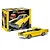 A Revell 1/24 scale 1970 Plymouth Roadrunner plastic model kit box next to a fully assembled and painted yellow model car.