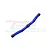 A blue anodized aluminium steering link rod for an RC car, featuring three mounting points and GPM branding.
