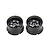 Two black Pandora RC RWB style rims for RC cars, featuring a deep-dish design and six-spoke pattern, shown against a white background.