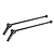 Two black steel CVD driveshafts for Traxxas RC vehicles, shown against a plain white background.