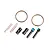 Traxxas Steel CVD Driveshaft Joint Rebuild Kit components including pins, barrels, screws, and retaining rings on a white background.