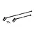 Two black steel Traxxas CVD driveshafts with two small grub screws on a white background.