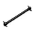 A black metal dogbone style RC driveshaft with silver cross pins at both ends, isolated on a white background.